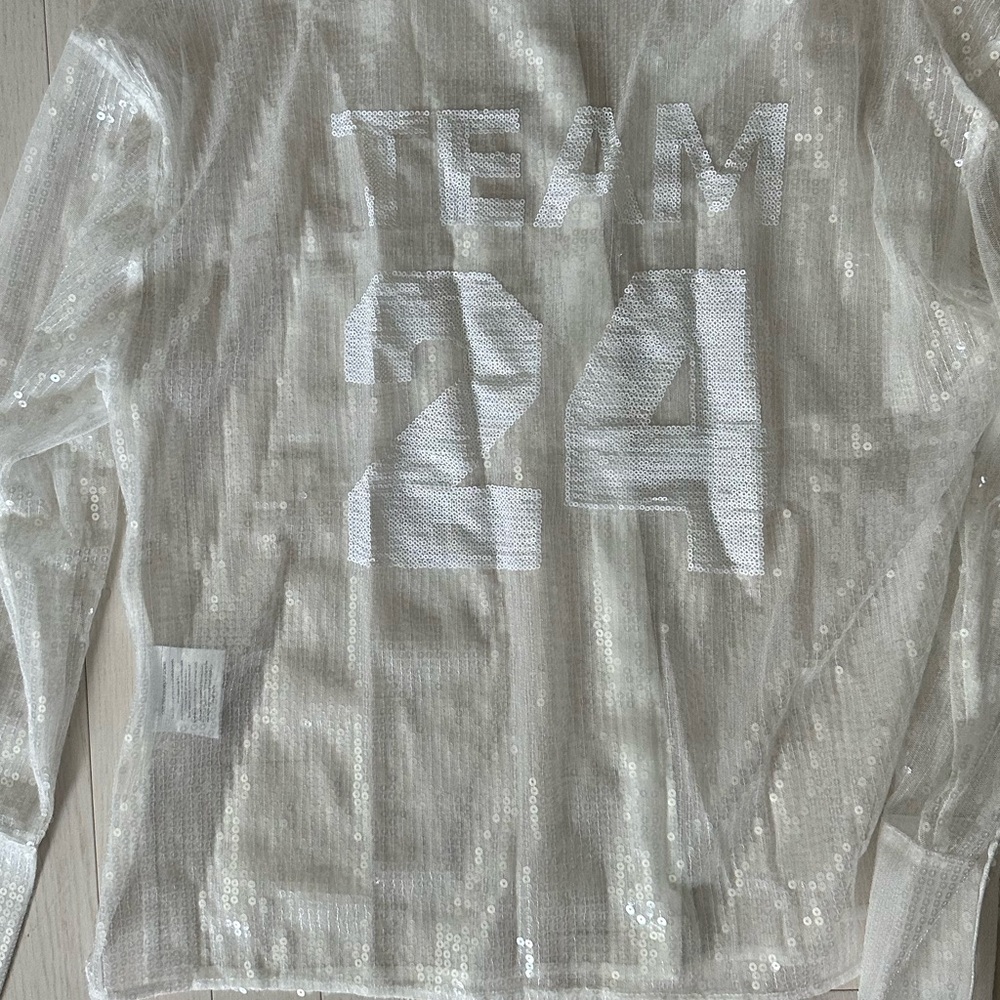 CHOSEN BY KYHA- WHITE SEQUIN BUTTON DOWN